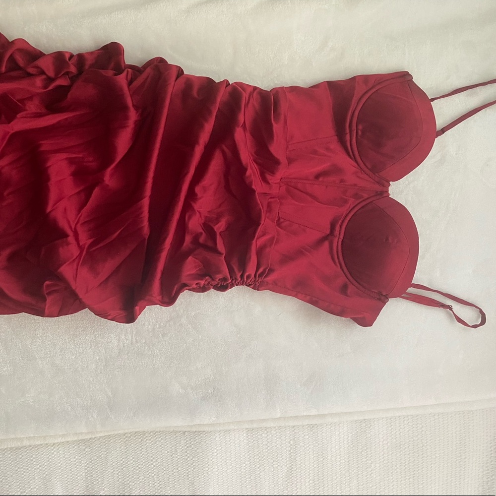 Burgundy Corset Bodycon Dress - Oh Polly